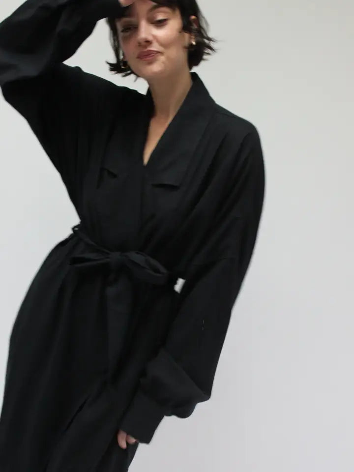 Raw Silk Wrap Dress