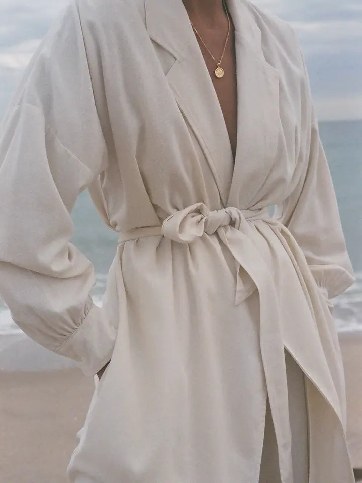 Raw Silk Wrap Dress
